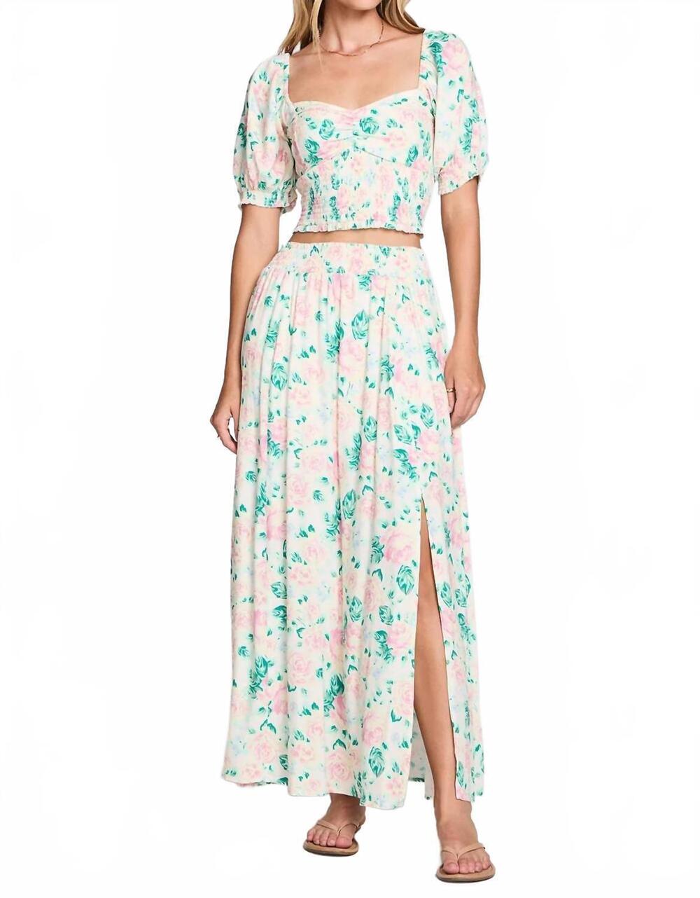 NEW SALTWATER LUXE rommie midi skirt in pearl